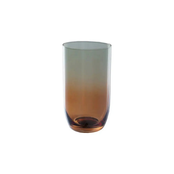 Iridescent Amber + Green Ombre Drinking Glass Greenhouse Home