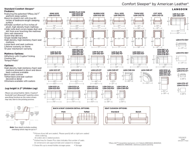 Langdon Sleeper Sofa, [product_price]- Greenhouse Home