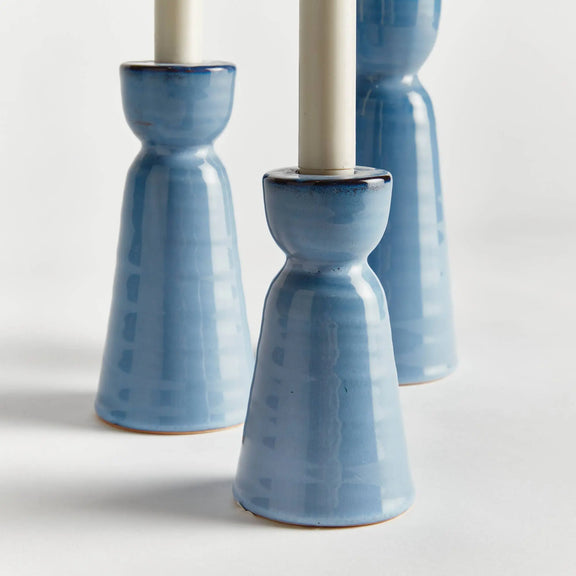 Libbey Taper Holders, Blue Napa Home & Garden