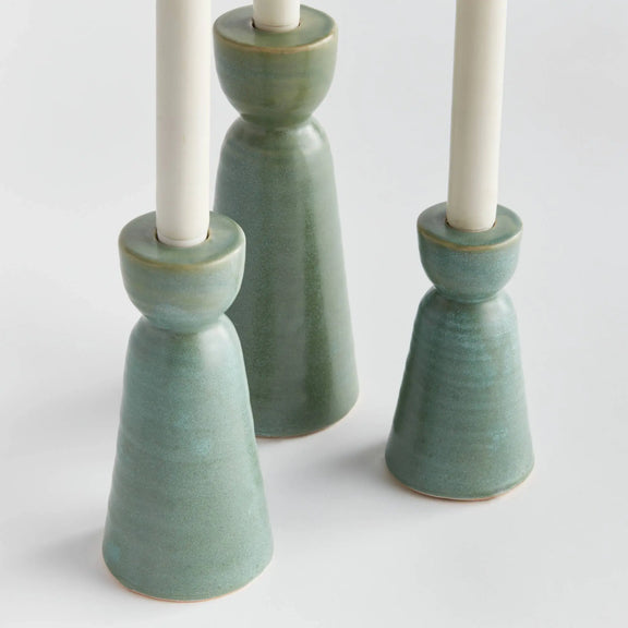 Libbey Taper Holders, Green: Green Napa Home & Garden