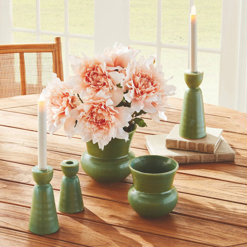 Libbey Taper Holders, Green: Green Napa Home & Garden