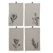 Linen Blend Printed Tea Towel, [product_price]- Greenhouse Home