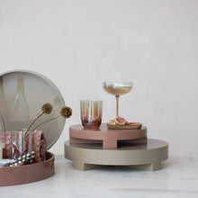 MDF Round Lacquered Tray with Handles Greenhouse Home