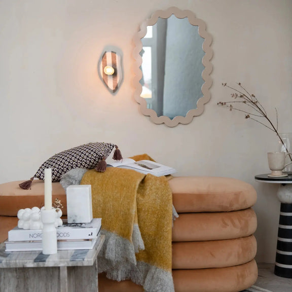 MDF Scalloped Wall Mirror Greenhouse Home