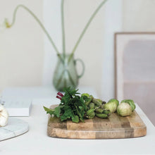 Mango Wood Cheese/Cutting Board w/ Catch All Area & Handle, Natural Bloomingville