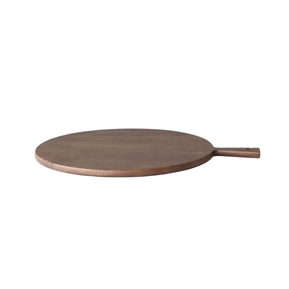 Mango Wood Round Cheese/Cutting Board with Handle Greenhouse Home