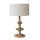Mango Wood Table Lamp w/Linen Shade Greenhouse Home