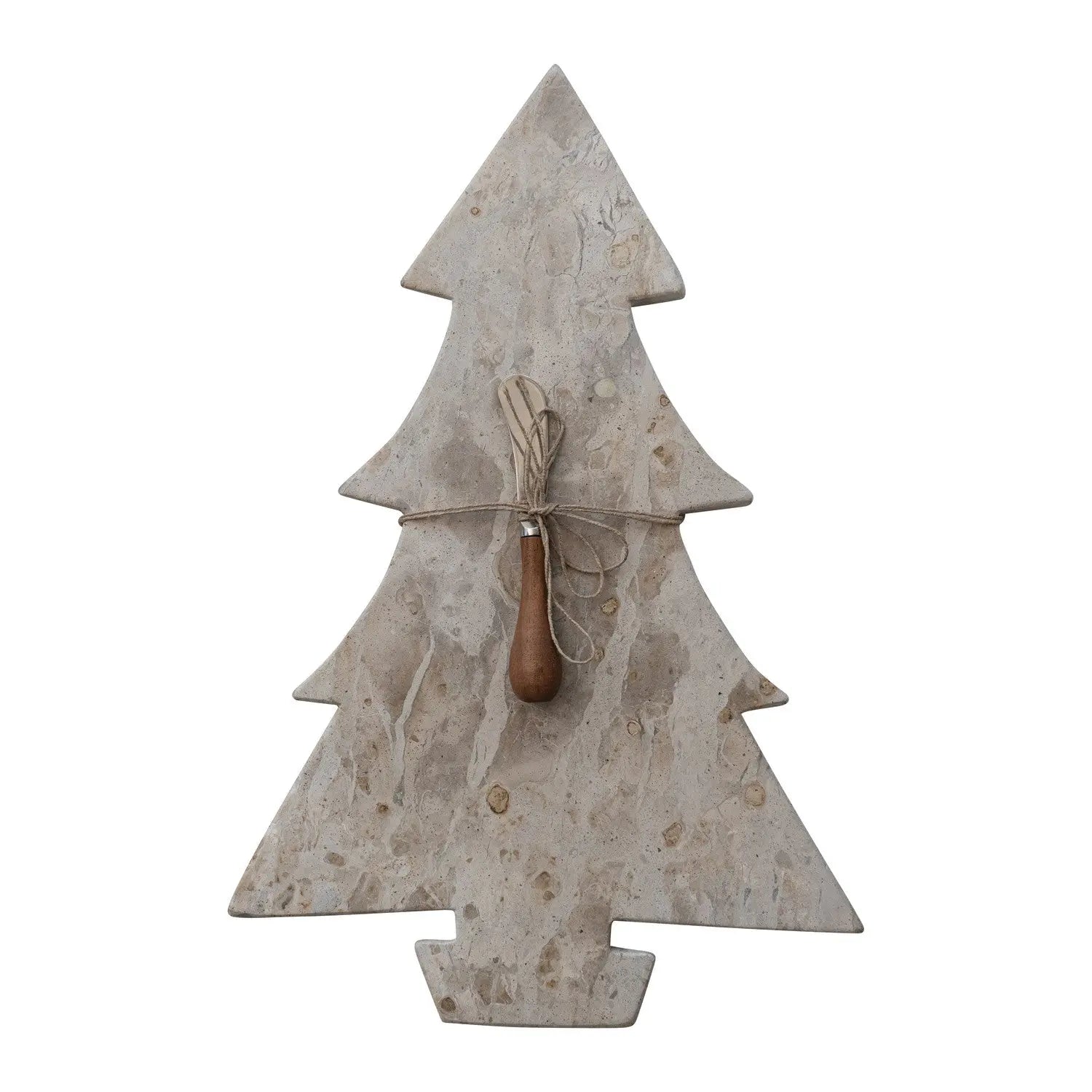Creative Co-op Marble Cheese/Cutting Board with Natural Mango Wood Handle Canape Knife (Each One Will Vary)