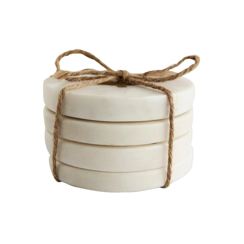Marble Coasters w/ Brass Tree Inlay Greenhouse Home