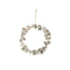 Metal Leaves, Flowers & Acorns Wreath, Antique Silver Finish