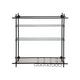 Metal + Glass Wall Shelf with Stemware Holders Greenhouse Home