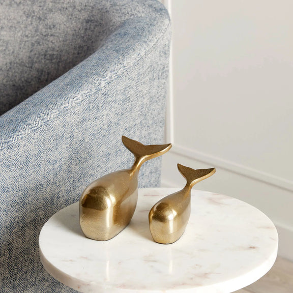 Moby Whale Sculptures Set of 2, Gold Napa Home & Garden