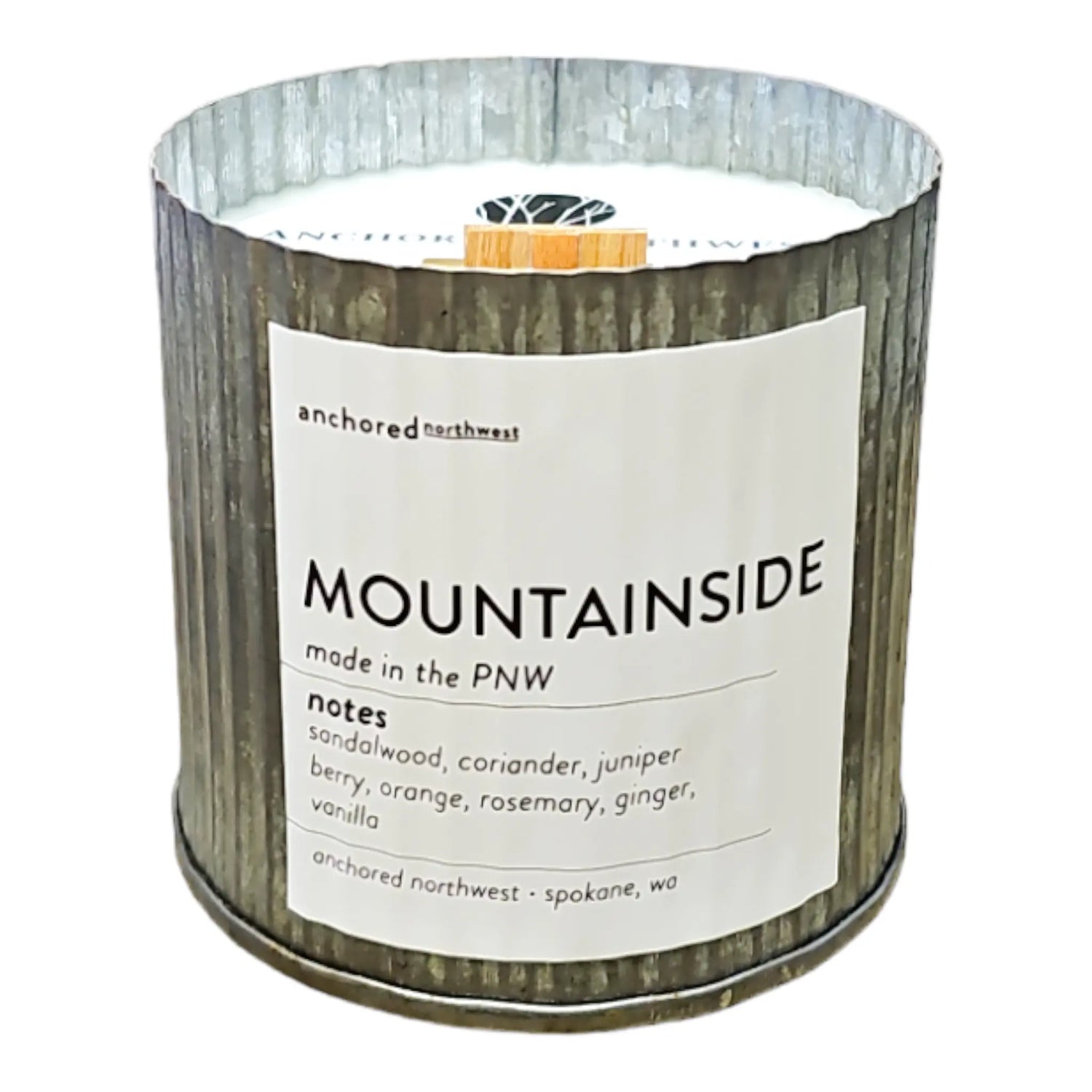 Mountainside Rustic Vintage Farmhouse Wood Wick Candle: 10oz Anchored Northwest