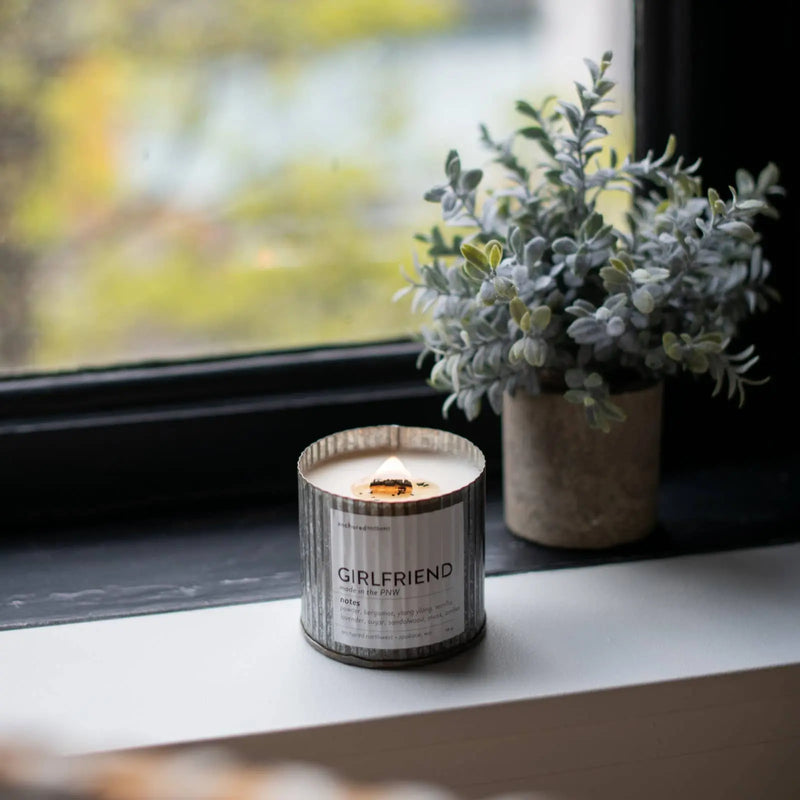 Mountainside Rustic Vintage Farmhouse Wood Wick Candle: 10oz Anchored Northwest