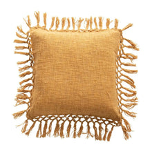Cotton Slub Pillow with Tassels - Greenhouse Home