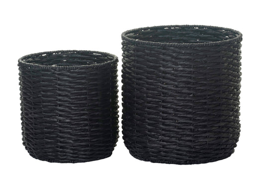 Napili Collection Black Water Hyacinth Basket: Small Replica Plants and Decor
