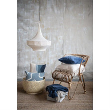 Recycled Cotton Blend Throw with Tassels, Blue - Greenhouse Home