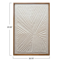 Oak Wood Framed Embossed Handmade Paper Wall Décor, [product_price]- Greenhouse Home