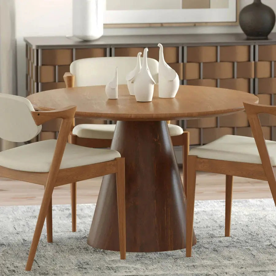 Peyton Wooden Round Dining Table - Thumbnail 4