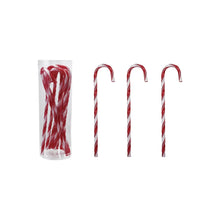 Plastic Candy Cane Drink Stirrers with Stripes, Set of 10