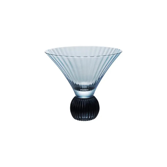 Pleated Footed Blue Martini Glass, 6oz Greenhouse Home