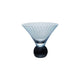 Pleated Footed Blue Martini Glass, 6oz Greenhouse Home