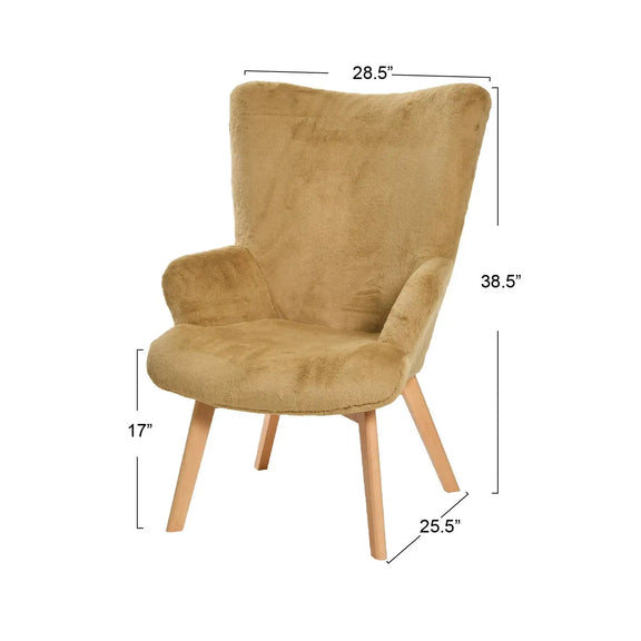 Plush Upholstered Wingback Arm Chair Greenhouse Home