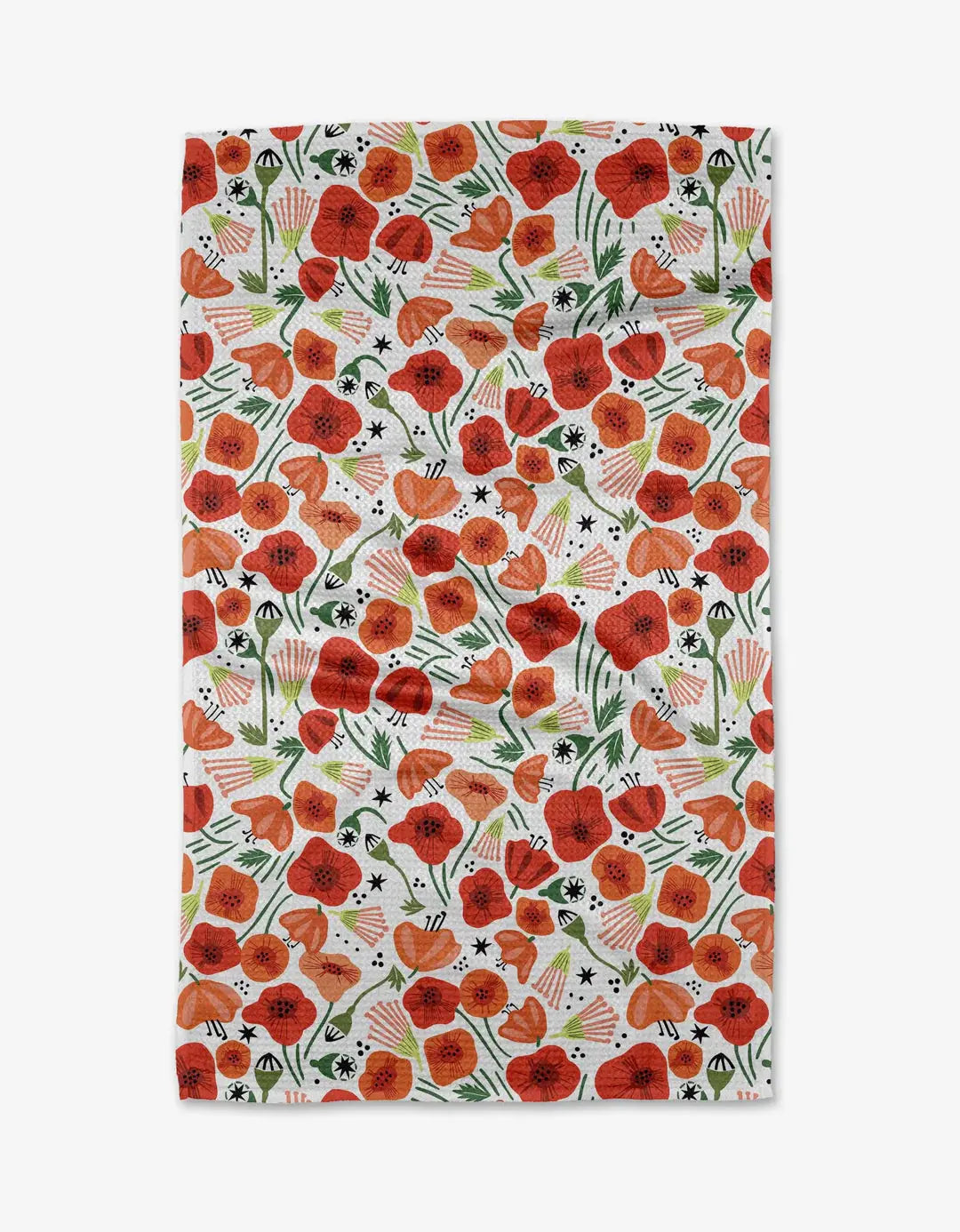 Poppy Power Kitchen Tea Towel Geometry