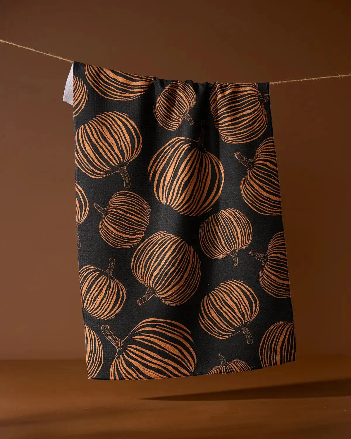 Pumpkin Noir Tea Towel Geometry