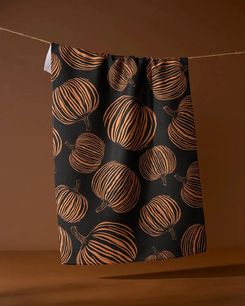 Pumpkin Noir Tea Towel Geometry