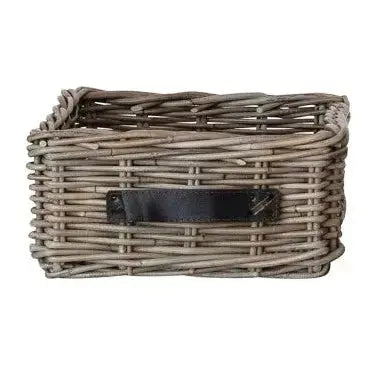 Rattan Nesting Baskets with Leather Handles Greenhouse Home