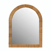 Rattan Wrapped Wood Framed Wall Mirror, [product_price]- Greenhouse Home