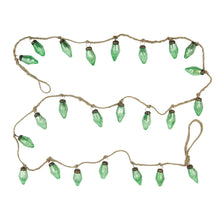 Recycled Mercury Glass Ornament Garland with Jute Cord, Green