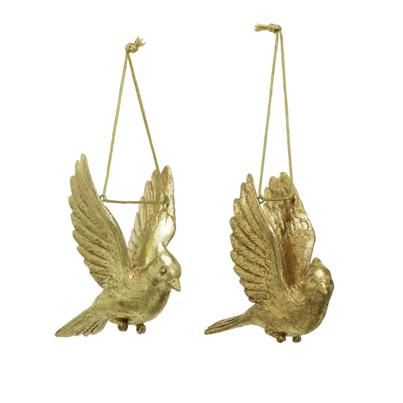 Resin Cardinal Ornament, Gold Finish, 2 Styles
