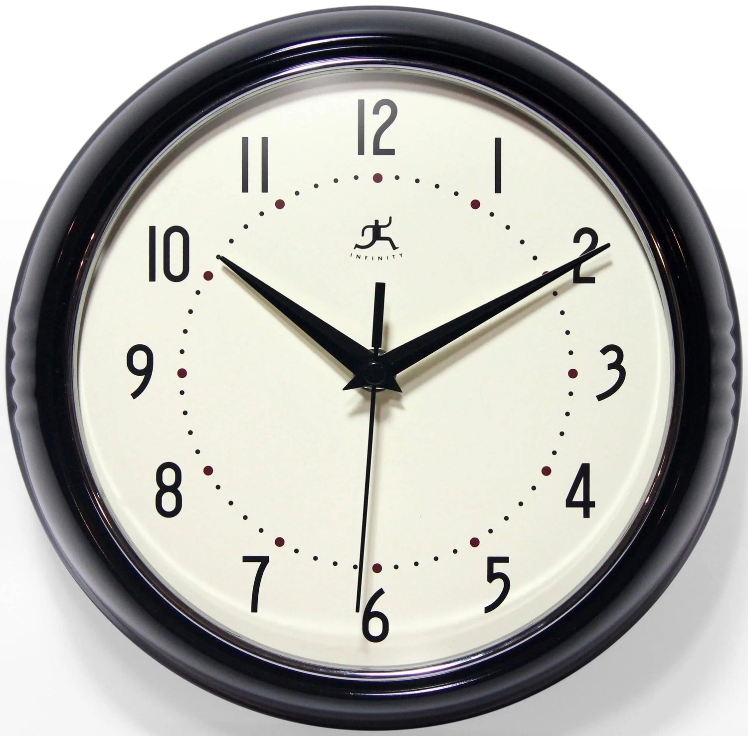 Retro Round Black Indoor Wall Clock 9.5 Inch, [product_price]- Greenhouse Home