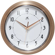 Retro Round Copper Indoor Wall Clock 9.5 Inch Infinity Instruments