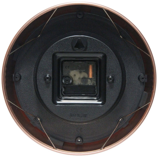 Retro Round Copper Indoor Wall Clock 9.5 Inch Infinity Instruments