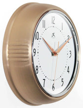 Retro Round Copper Indoor Wall Clock 9.5 Inch Infinity Instruments