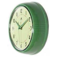 Retro Round Green Indoor Wall Clock 9.5 Inch, [product_price]- Greenhouse Home