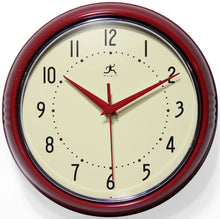 Retro Round Red Indoor Wall Clock 9.5 Inch, [product_price]- Greenhouse Home
