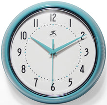 Retro Round Turquoise Indoor Wall Clock 9.5 Inch, [product_price]- Greenhouse Home