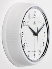 Retro Round White Indoor Wall Clock 9.5 Inch Infinity Instruments