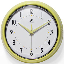 Retro Round Yellow Indoor Wall Clock 9.5 Inch, [product_price]- Greenhouse Home