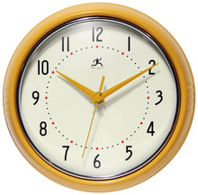 Retro Round Yellow Indoor Wall Clock 9.5 Inch, [product_price]- Greenhouse Home