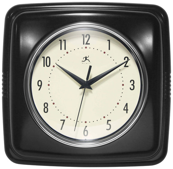 Retro Square Black Indoor Wall Clock 9.25 Inch, [product_price]- Greenhouse Home