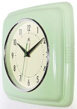 Retro Square Green Indoor Wall Clock 9.25 Inch, [product_price]- Greenhouse Home
