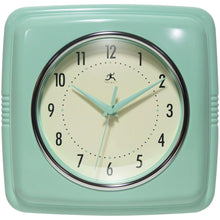 Retro Square Pastel Green Indoor Wall Clock 9.25 Inch: Pastel Green / 9.25 Inch Infinity Instruments