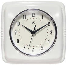 Retro Square White Indoor Wall Clock 9.25 Inch, [product_price]- Greenhouse Home