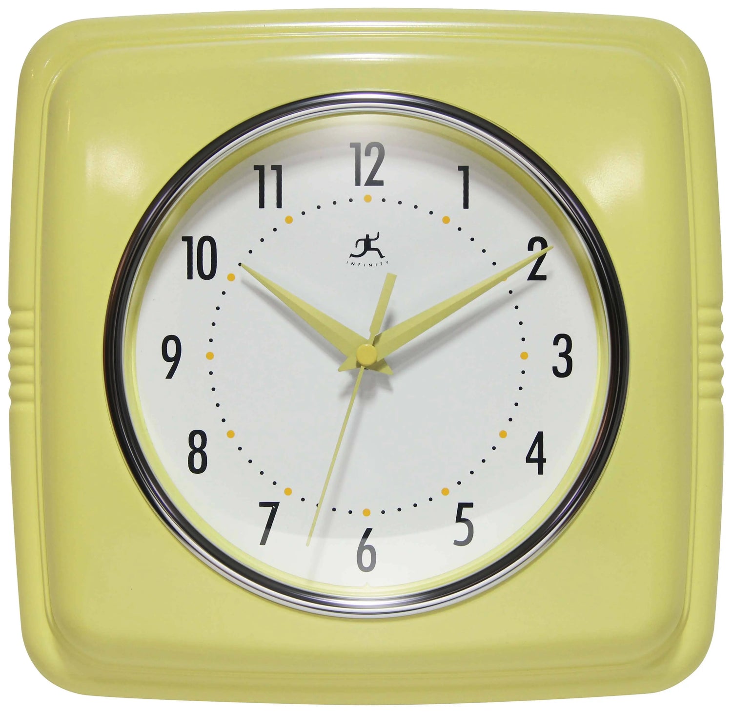 Retro Square Yellow Indoor Wall Clock 9.25 Inch, [product_price]- Greenhouse Home