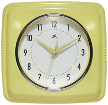 Retro Square Yellow Indoor Wall Clock 9.25 Inch, [product_price]- Greenhouse Home